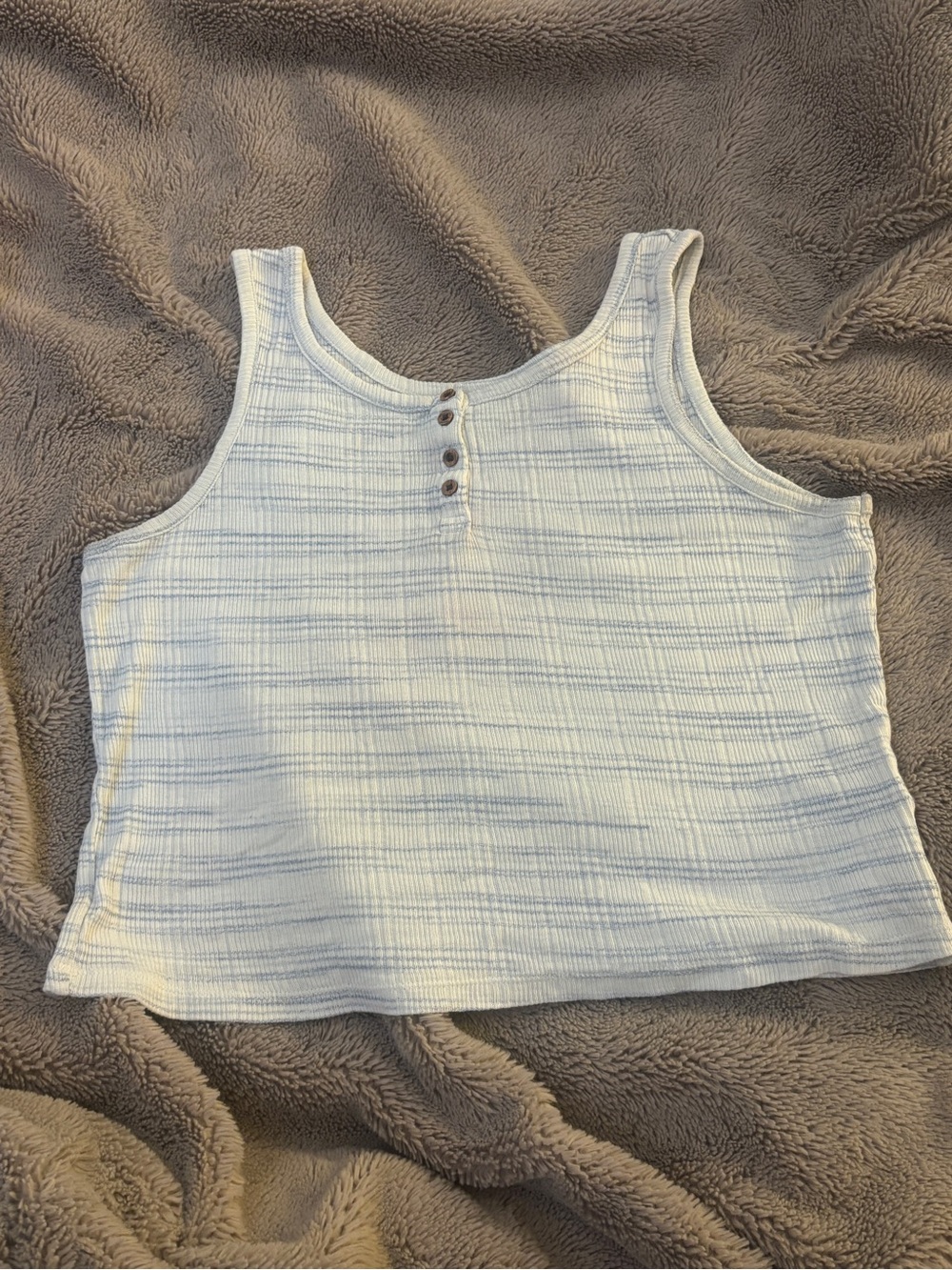 Old Navy White Tank Top with Light Blue Stripes